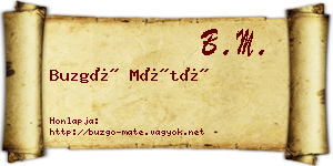 Buzgó Máté névjegykártya