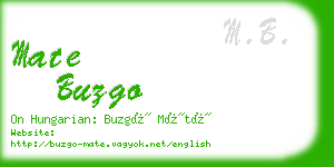 mate buzgo business card